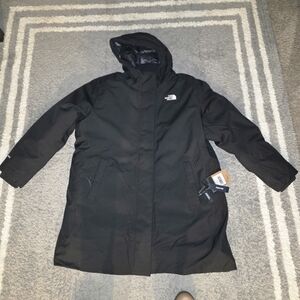 New The North Face Black Hooded Coat